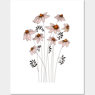 Daisies Illustration Posters and Art